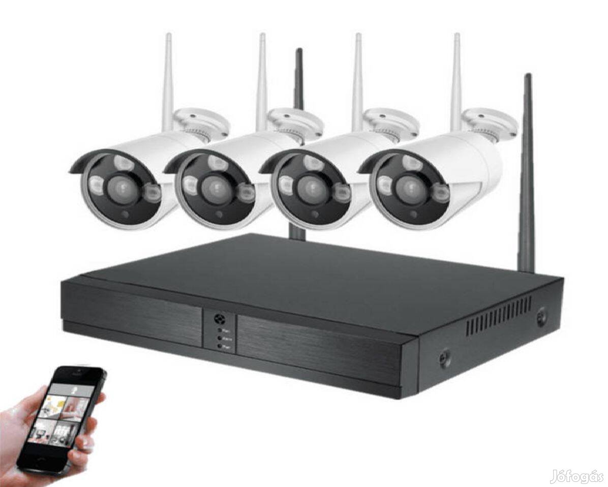 WIFI Vezeték Nélküli 4K Biztonsági Kamera Rendszer CCTV 4 Kamerás