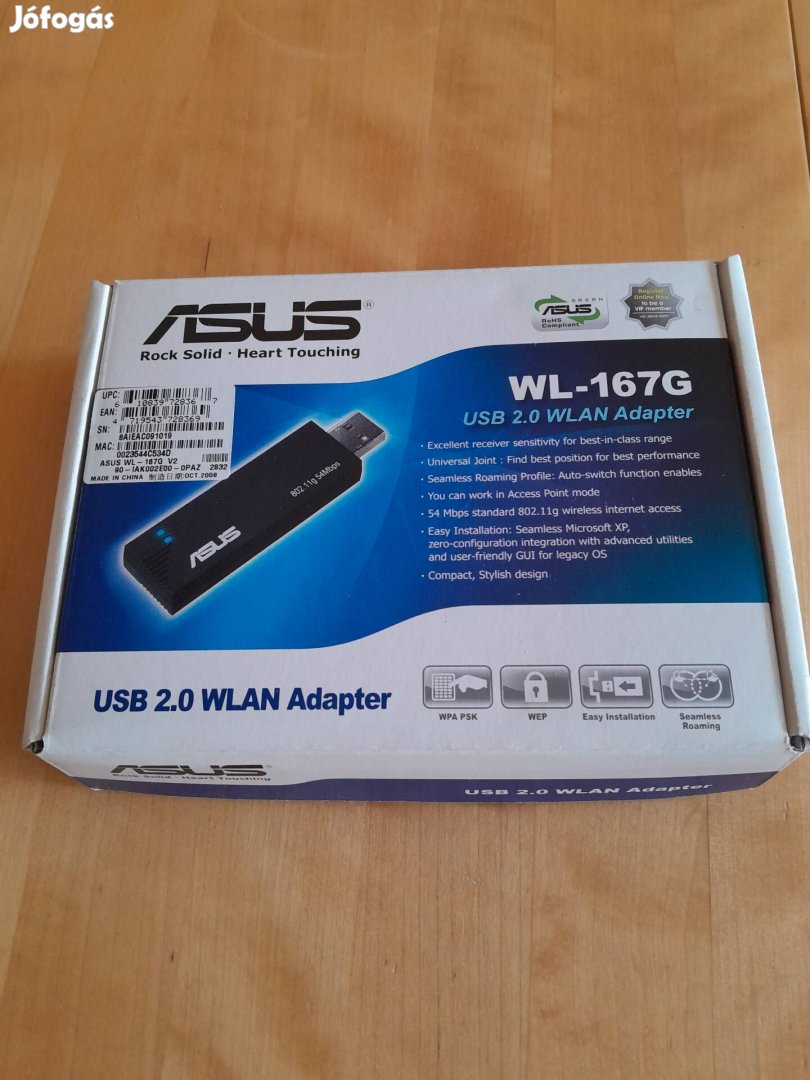 WIFI-s hálózati WLAN adapter Asus WL-167G