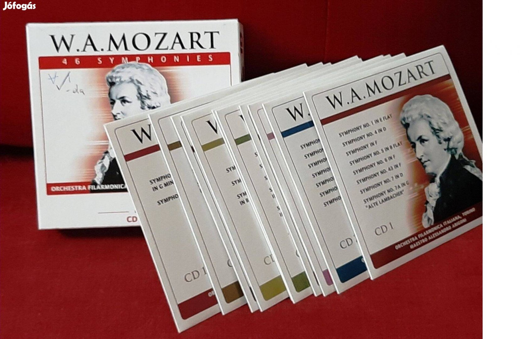 W A Mozart 46 Symphonies 10 darabos CD box, bontatlan