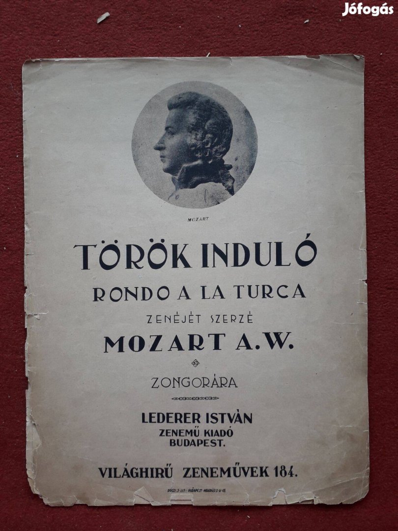W.A.Mozart Török induló kotta