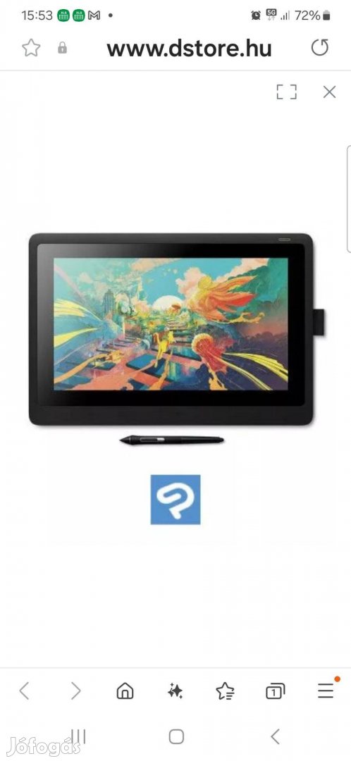 Wacom Cintiq 16 digitális rajztábla fekete (DTK1660K0B)