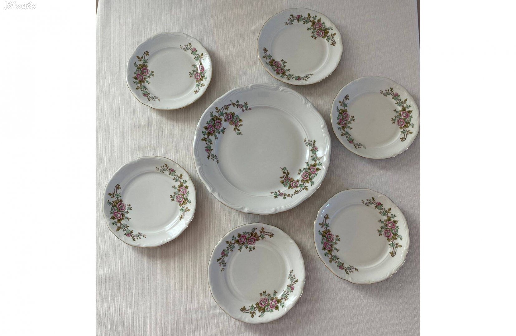 Walbrzych lengyel porcelán süteményes készlet nem használt