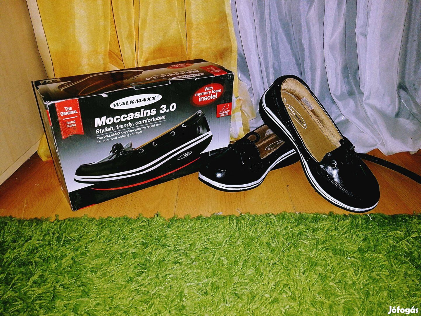 Walkmaxx női fekete félcipő balerína cipő mokaszin