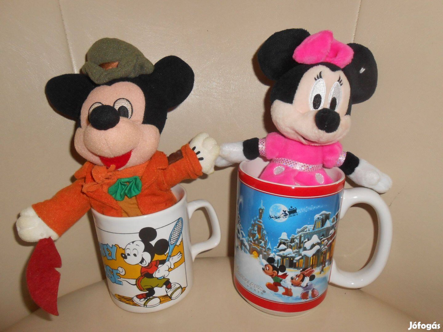 Walt Disney Mickey és Minnie plüss porcelán bögrével