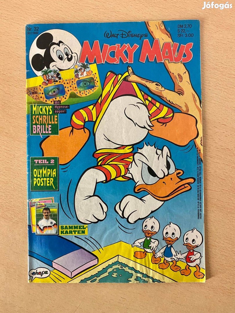 Walt Disney's - Micky Maus német nyelvű képregényfüzet 1992 Nr.32