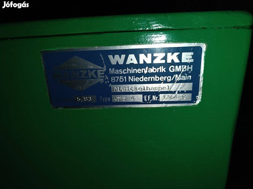 Wanzke GMS4 lemezlefejtő, tekercselő gépezet