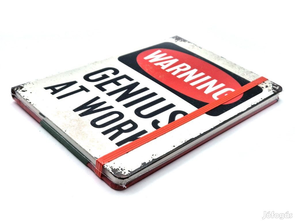Warning - Genius at work jegyzetfüzet notesz - A5