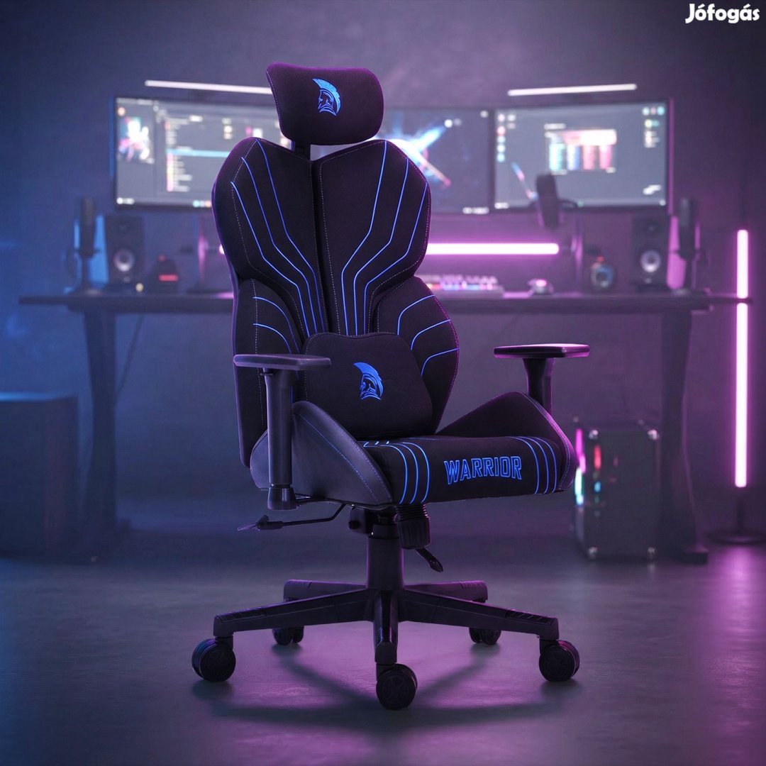 Warrior gamer szövet szék fekete-kék MC196-3-1