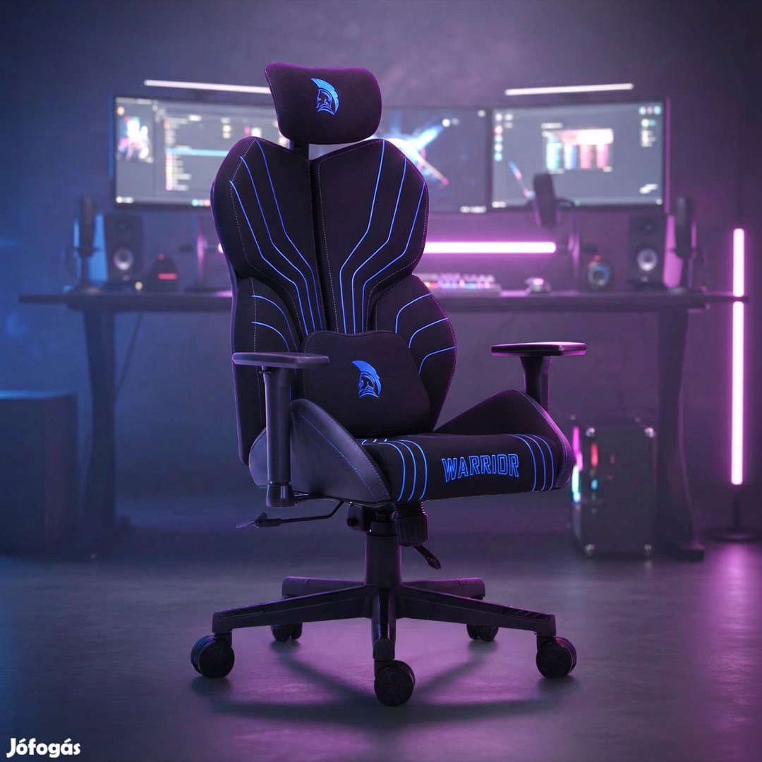 Warrior gamer szövet szék fekete-kék MC196-3-1