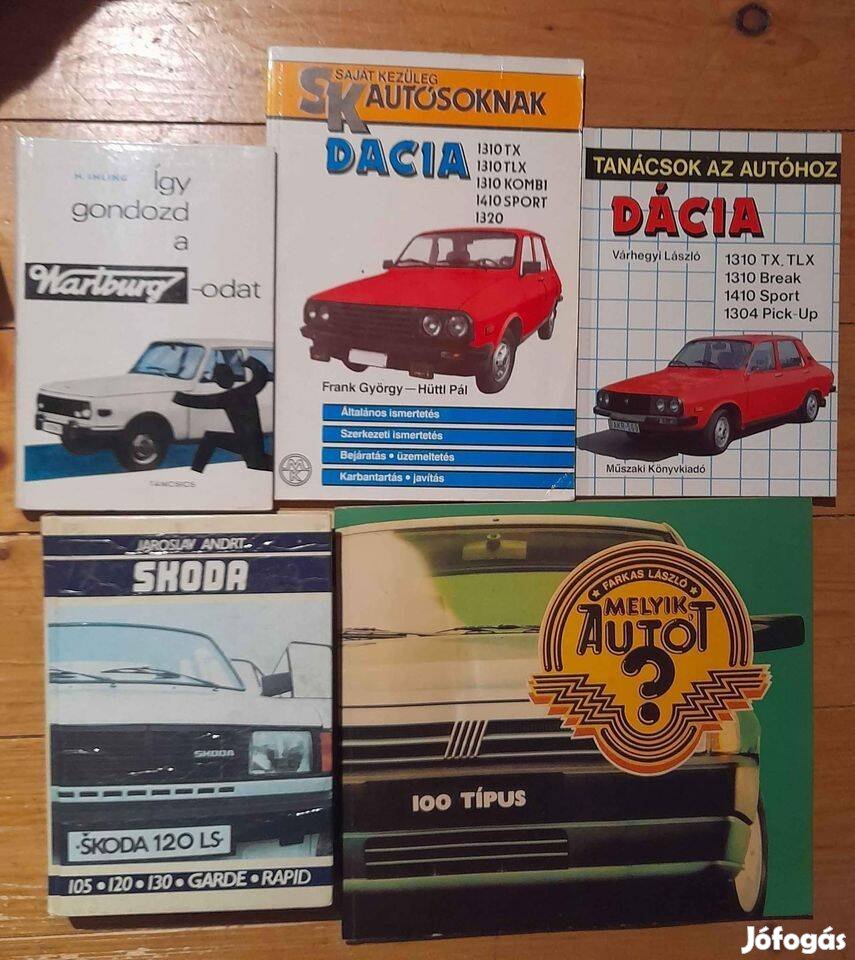 Wartburg, Dacia, Skoda szakkönyvek, egyedi árak!