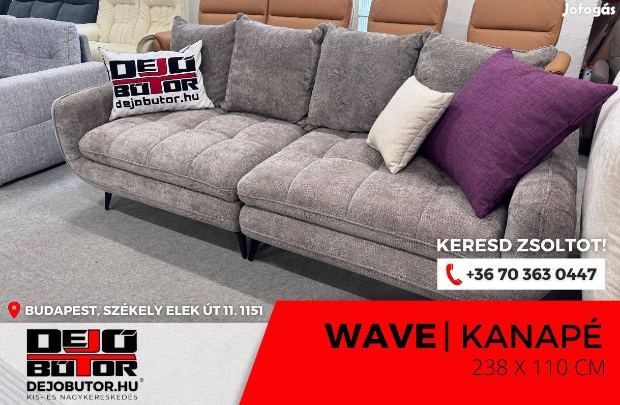 Wave egyenes kanapé ülőgarnitúra 238x110 cm bútor grey