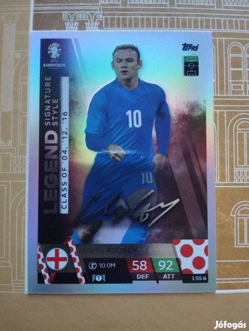 Wayne Rooney (Anglia) Legend Signature Style Euro 2024 kártya