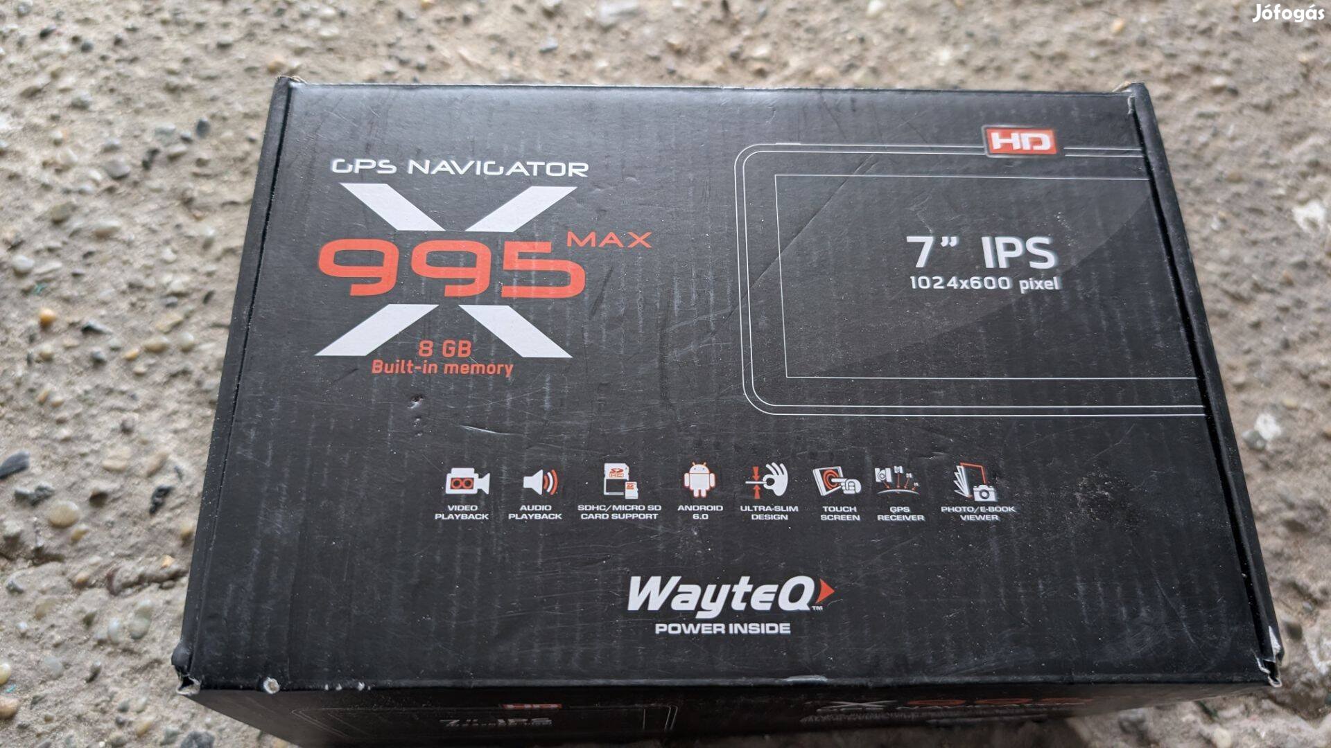 Wayteq X995 max GPS navigáció eredeti dobozában, minden tartozékával