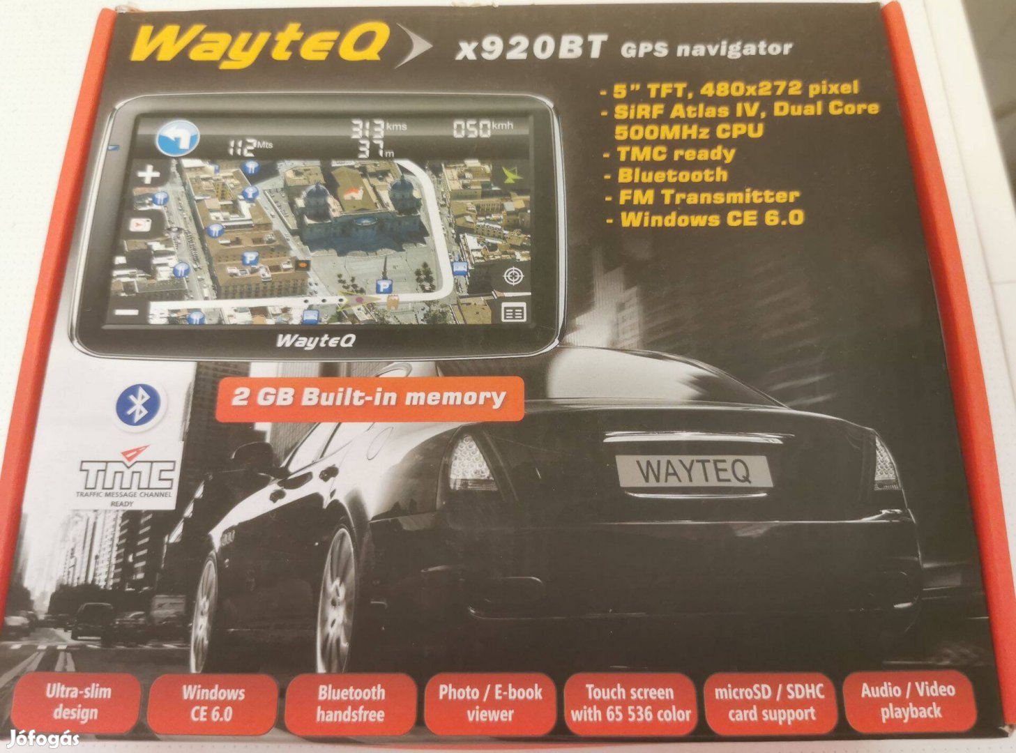 Wayteq x920BT GPS navigáció FM Transmitter Bluetooth 16 GB memóriakárt