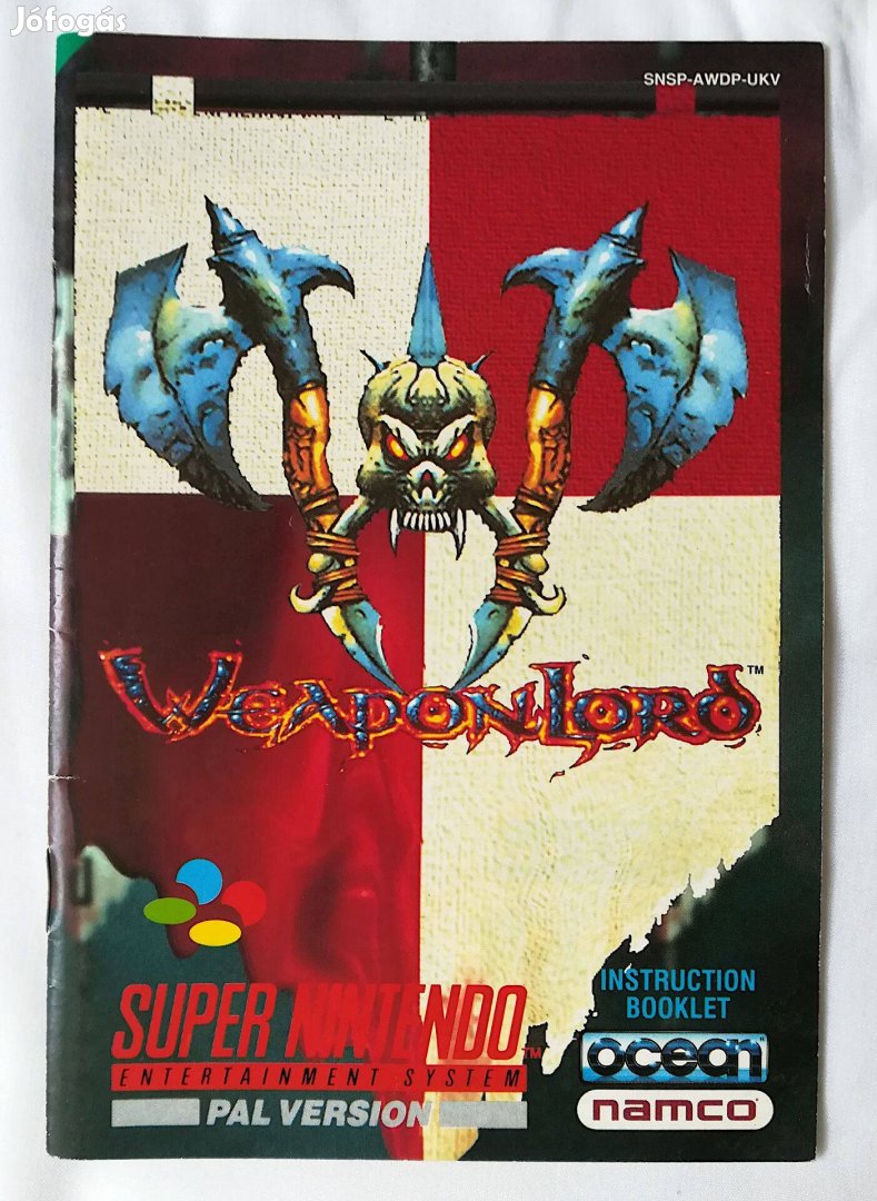 Weaponlord manual SNES Super Nintendo használati utasítás instruction