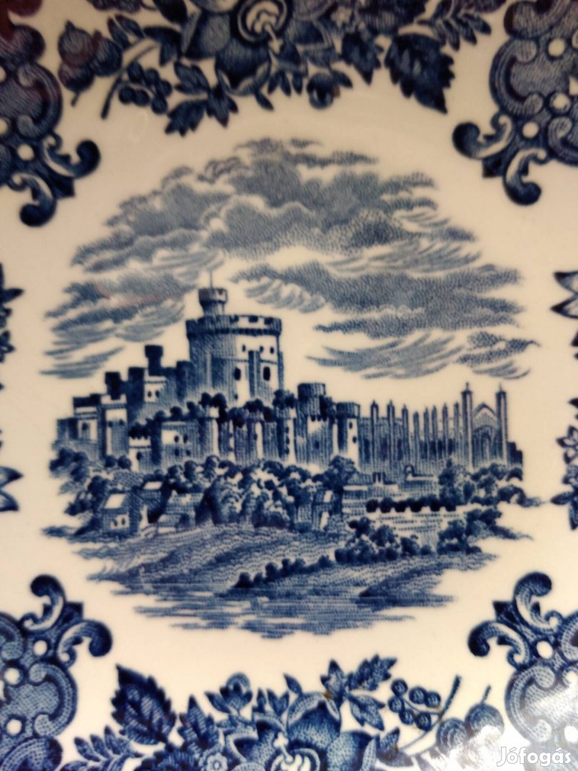 Wedgwood Royal kék fehér angol porcelán tál kis tányér tálka 