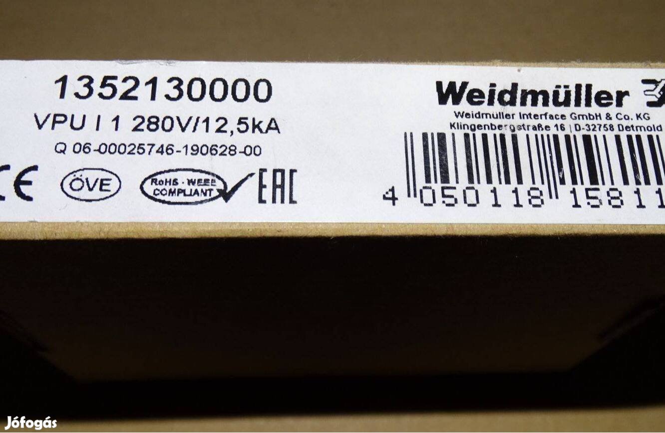 Weidmüller VPU I 1 280V/12,5KA túlfeszültség-levezető