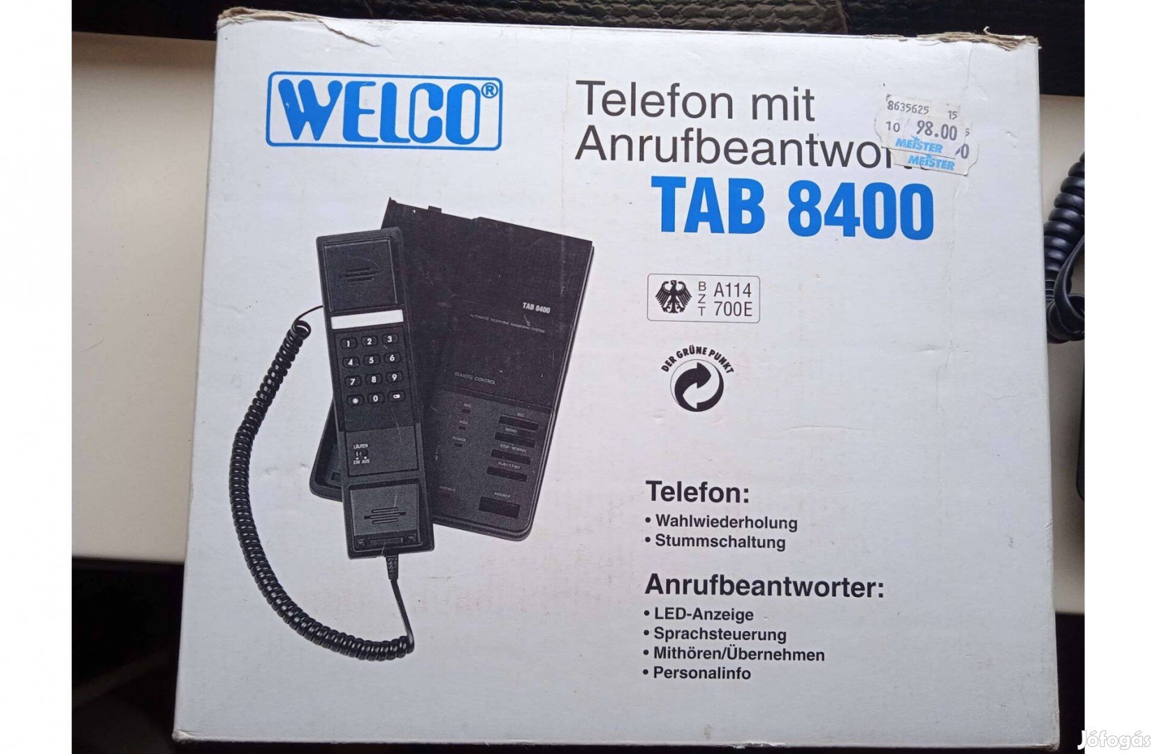 Welco TAB mikrokazettás üzenetrögzítős vezetékes telefon