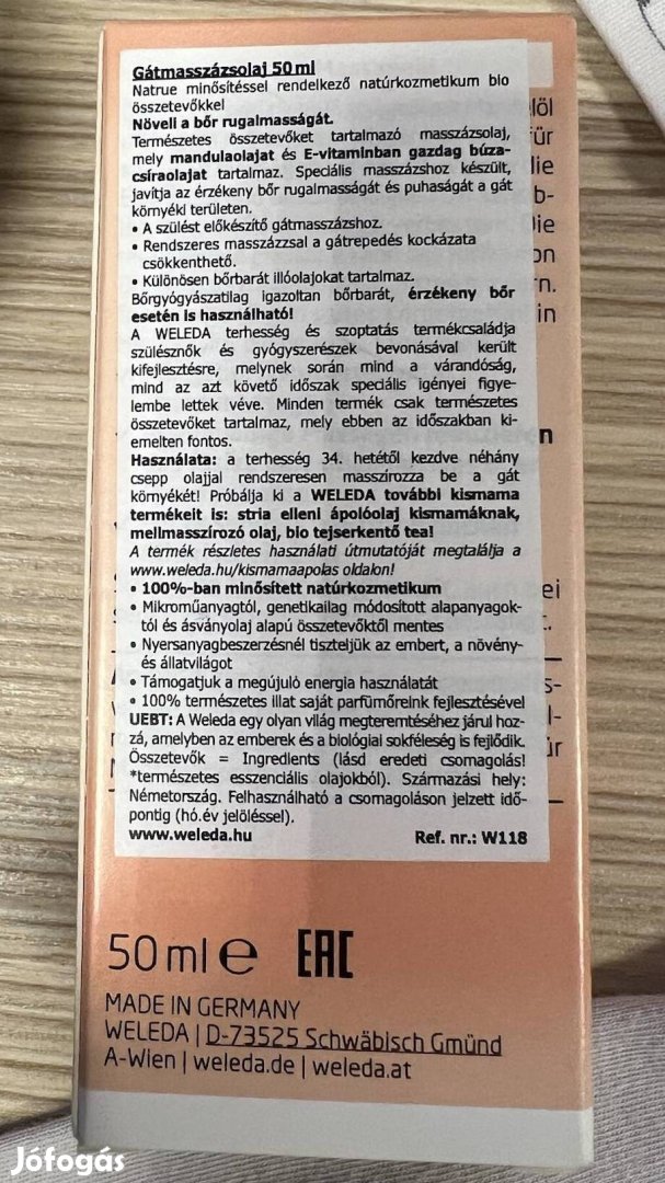 Weleda gátmasszázs olaj 50ml