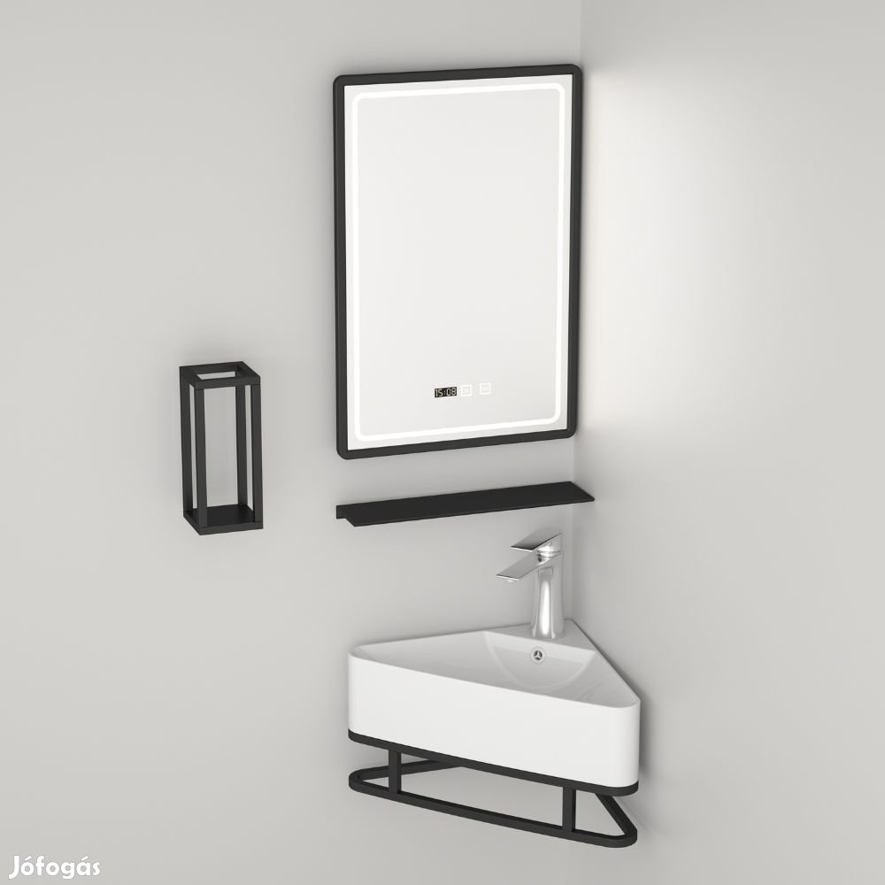 Welland Loft 5 részes sarok fürdőszobabútor szett  LED tükörrel - 56