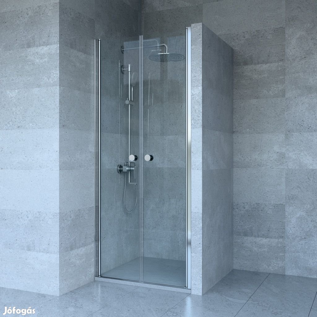 Welland RDD-80 kétszárnyú zuhanyajtó - 80 cm - króm profil