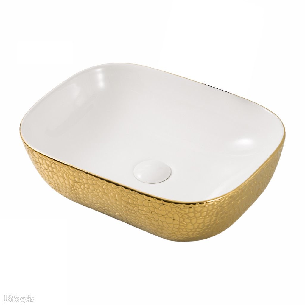 Welland Rio pultra építhető mosdókagyló - 46 x 32 cm (arany / fehér)