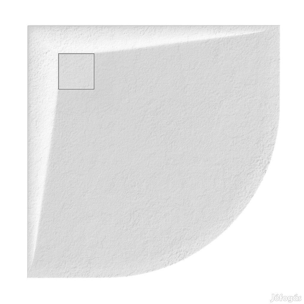 Welland kőhatású félköríves zuhanytálca szifonnal 90 x 90 cm - fehér