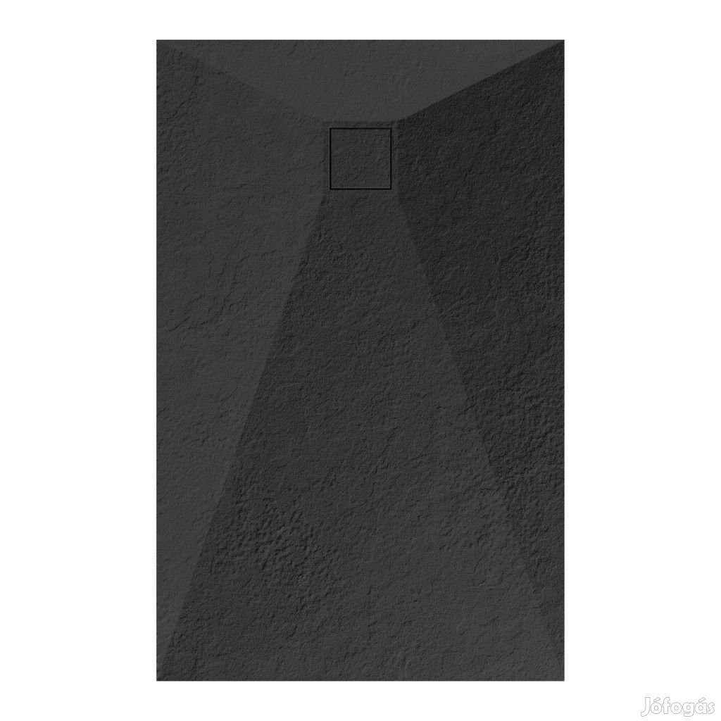 Welland kőhatású zuhanytálca szifonnal 70 x 110 cm - fekete (GT-11070