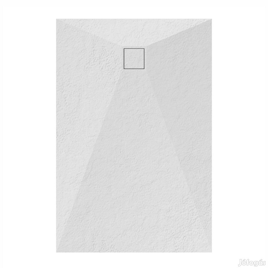 Welland kőhatású zuhanytálca szifonnal 80 x 120 cm - fehér (GT-12080S