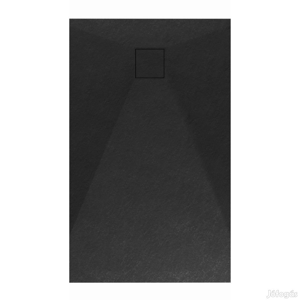 Welland kőhatású zuhanytálca szifonnal 80 x 140 cm - fekete (GT-14080