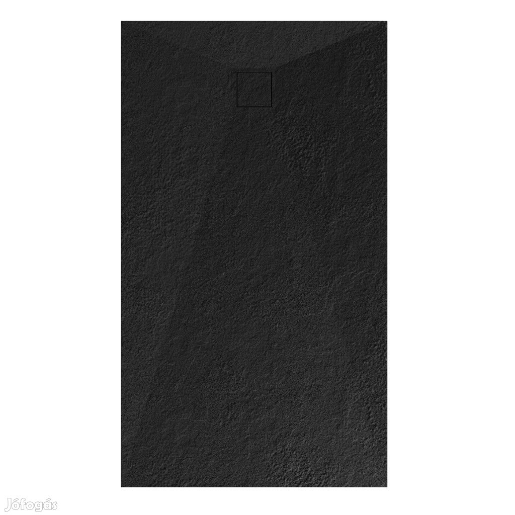Welland kőhatású zuhanytálca szifonnal 80 x 140 cm - fekete (GT-14080