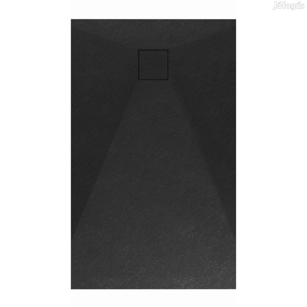 Welland kőhatású zuhanytálca szifonnal 80 x 140 cm - fekete (GT-14080