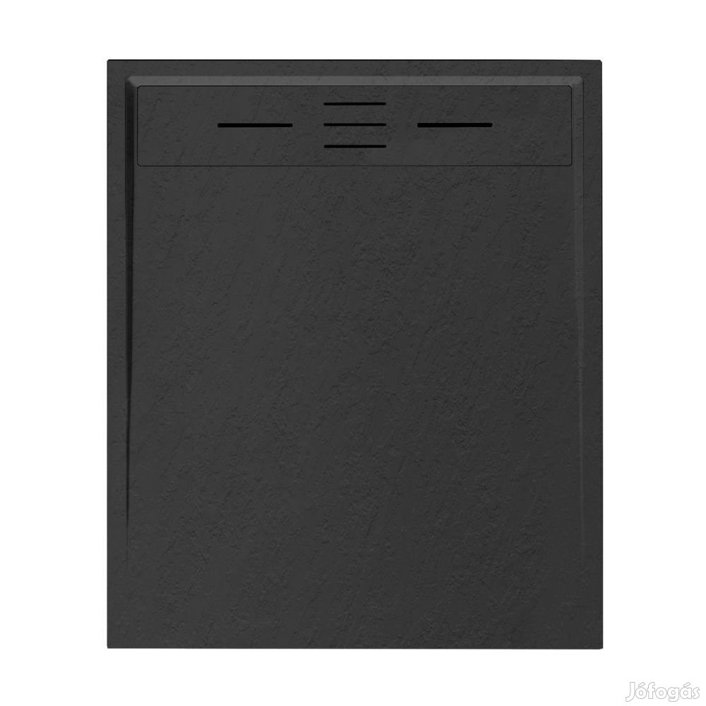 Welland kőhatású zuhanytálca szifonnal 80 x 90 cm - fekete (GT-9080LS