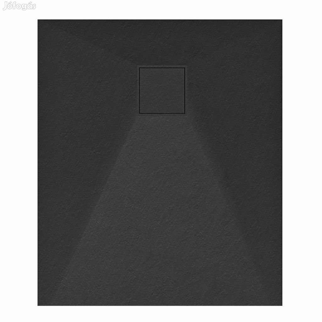 Welland kőhatású zuhanytálca szifonnal 80 x 90 cm - fekete (GT-9080SS