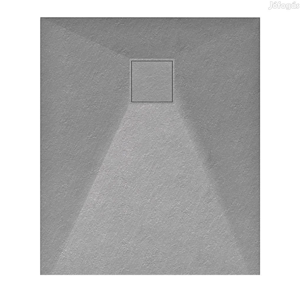 Welland kőhatású zuhanytálca szifonnal 80 x 90 cm - szürke (GT-9080SS