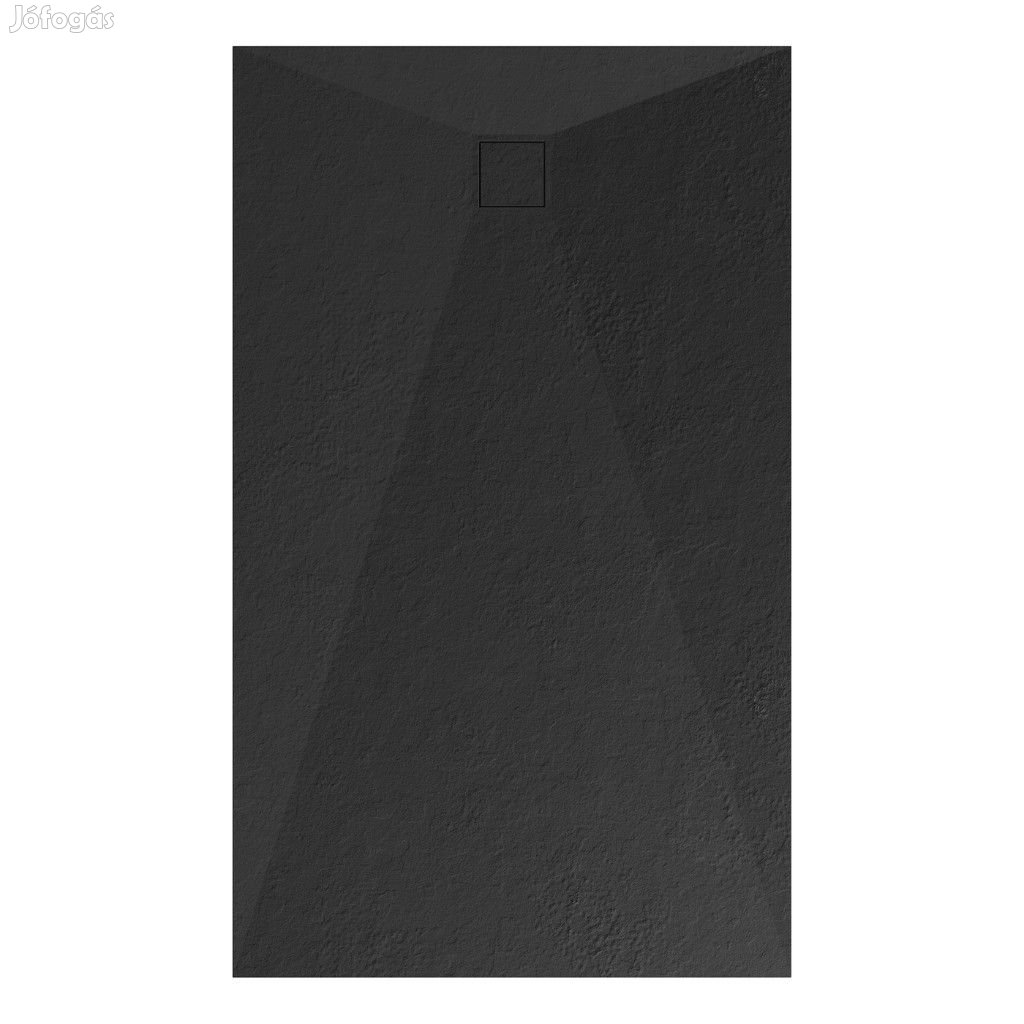 Welland kőhatású zuhanytálca szifonnal 90 x 150 cm - fekete (GT-15090