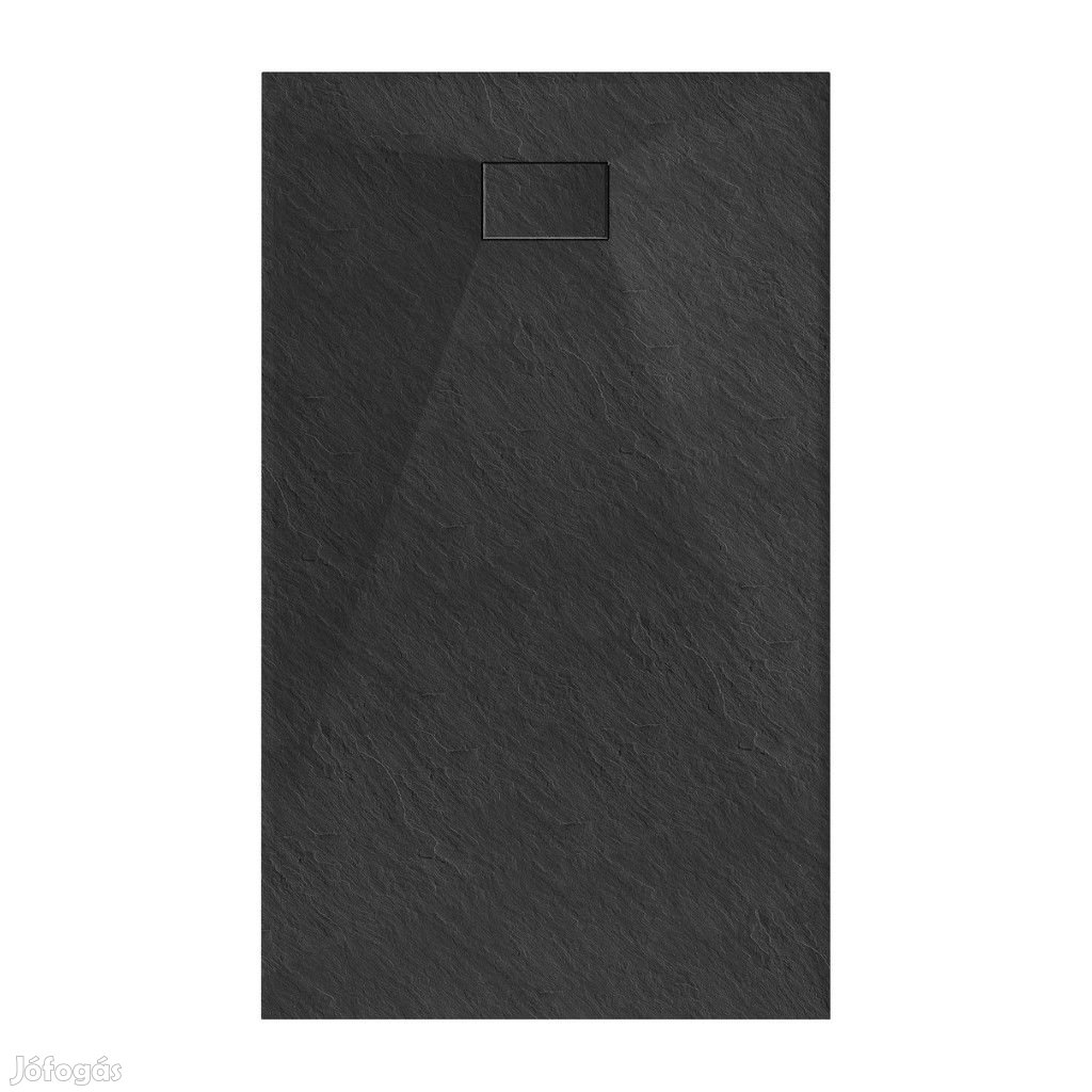Welland kőhatású zuhanytálca szifonnal 90 x 160 cm - fekete (GT-16090
