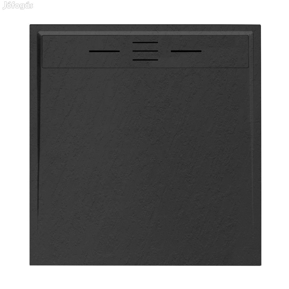 Welland kőhatású zuhanytálca szifonnal 90 x 90 cm - fekete (GT-9090LS