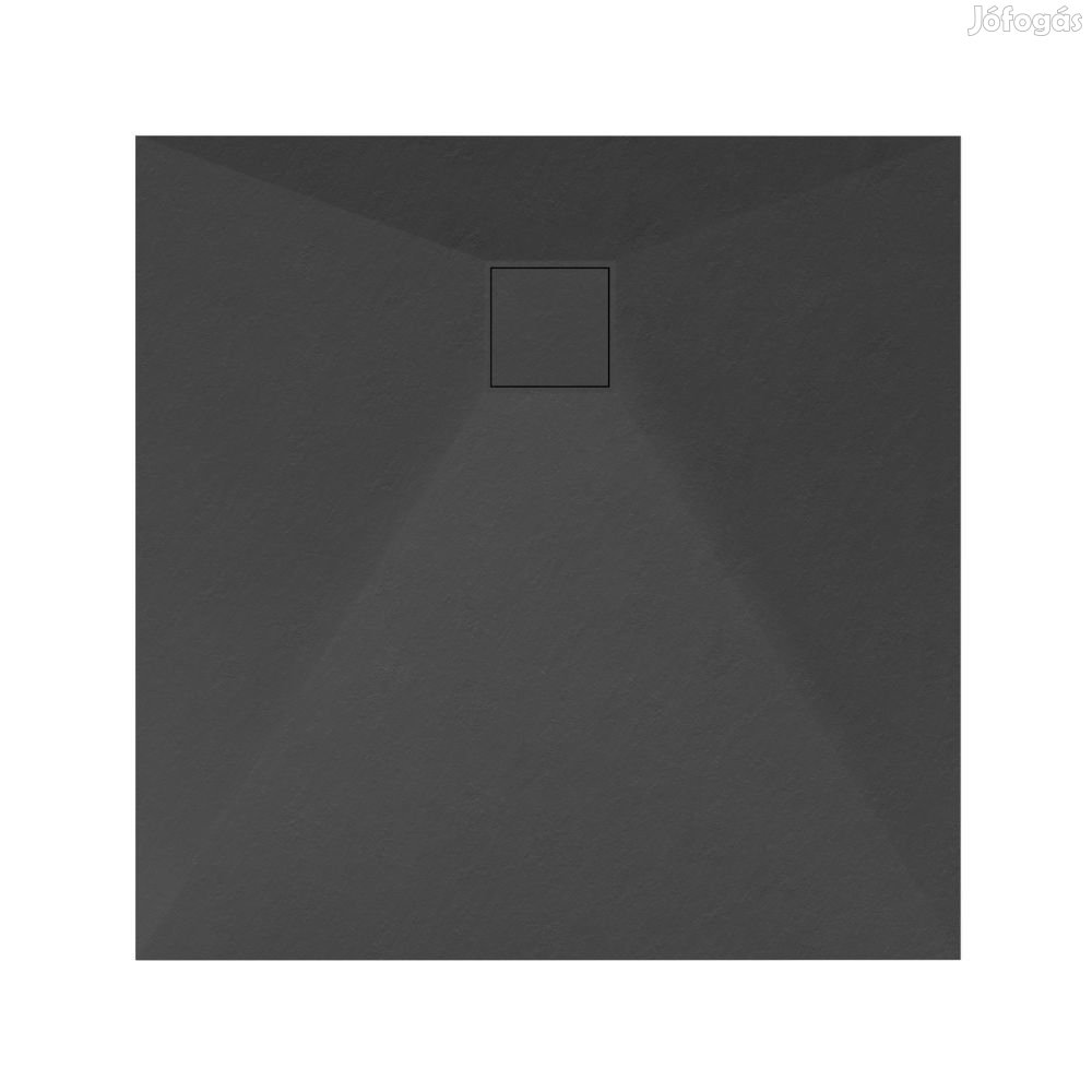 Welland kőhatású zuhanytálca szifonnal 90 x 90 cm - fekete (GT-9090SS