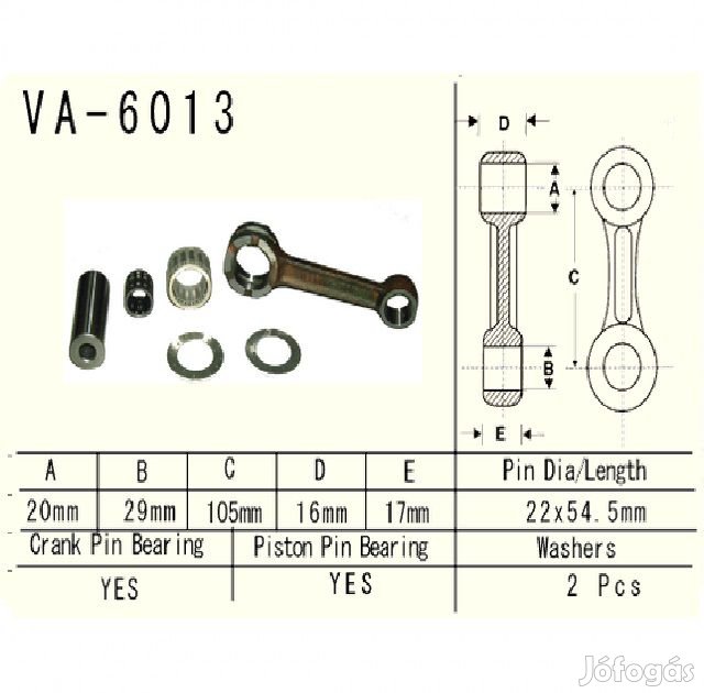 Wesrah Yamaha YZ125 97-00 hajtókar