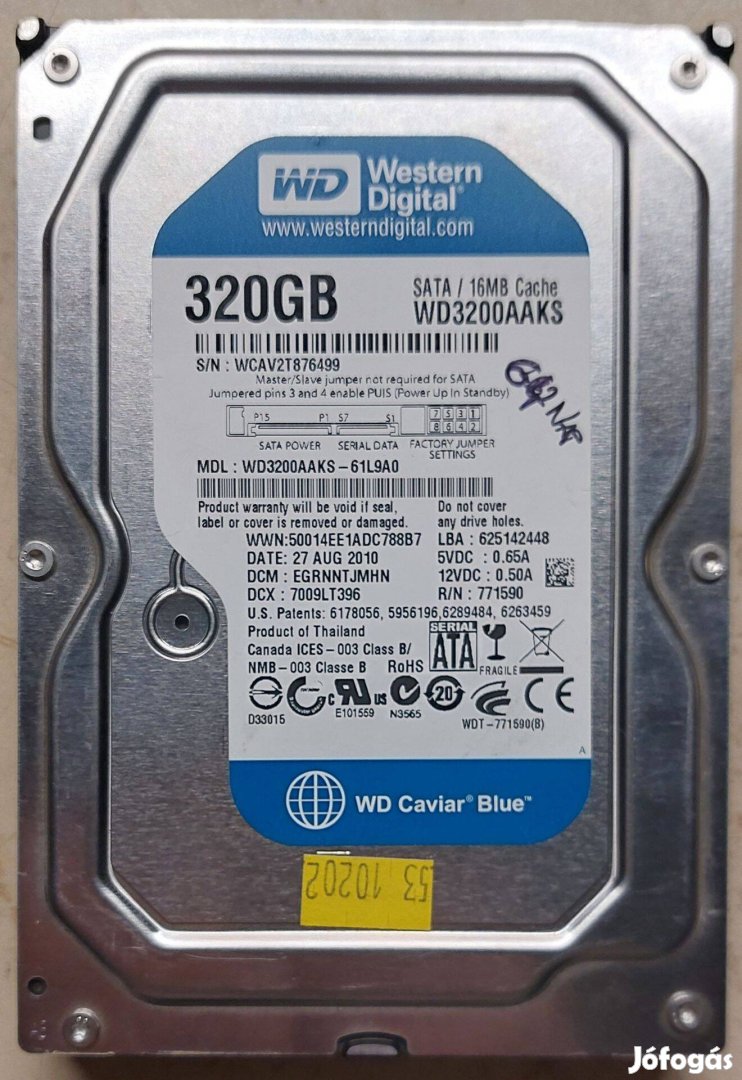 Western Digital 320GB 7200rpm SATA 3.5" 16MB HDD