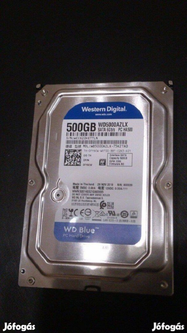 Western Digital 3.5 500GB 7200rpm SATA3 (WD5000Azlx) HDD 100% kondíció