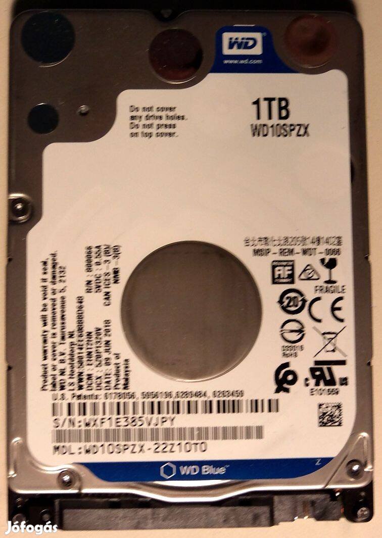 Western Digital Blue 1 TB 2,5" SATA3 HDD 7mm