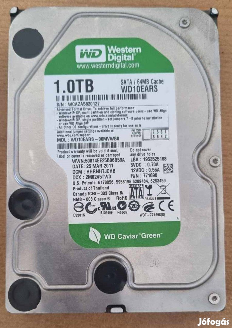 Western Digital Caviar Green 1TB 64MB 7200rpm (WD10EARS)