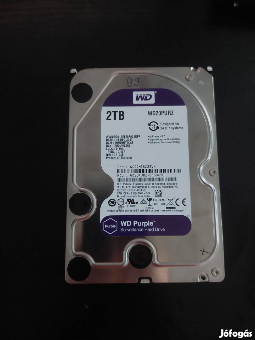 Western Digital WD Purple 3.5 2TB 5400rpm 64MB SATA3 (WD20Purz) HDD