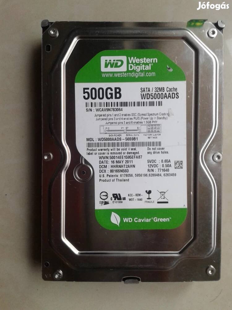 Westerndigital Green 500GB 100/100 HDD