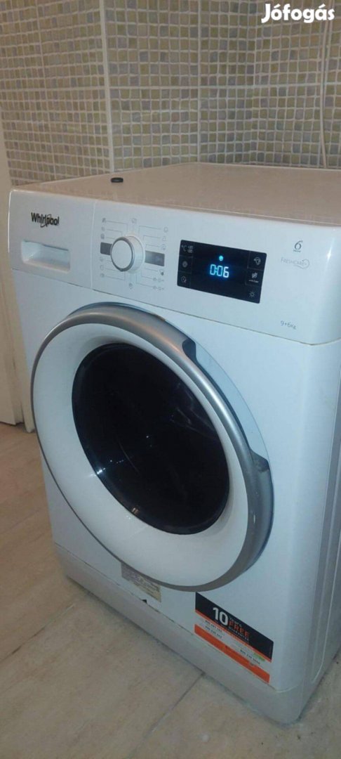 Whirlpool 6th sense Freshcare + mosógép 6+ 9kg