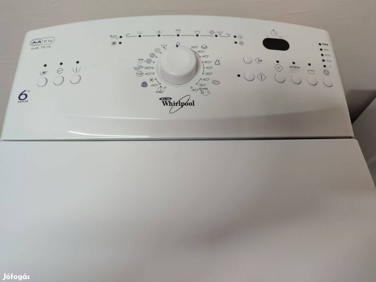 Whirlpool A+A kategóriás felültöltős mosógép