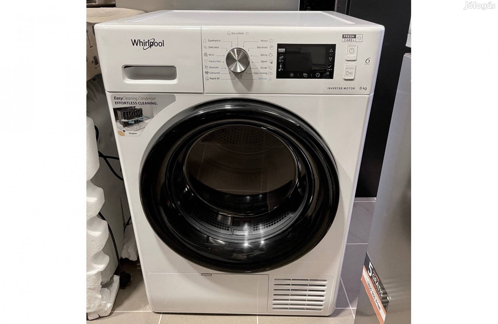 Whirlpool FFT D 8X3B EE Hőszivattyús Szárítógép, 8kg,A+++(250e.helyett