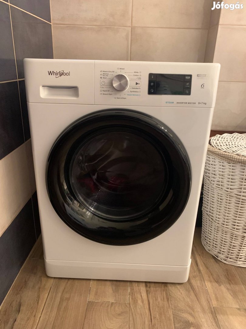 Whirlpool Gőzölős Mosó-szárítógép 9+7kg